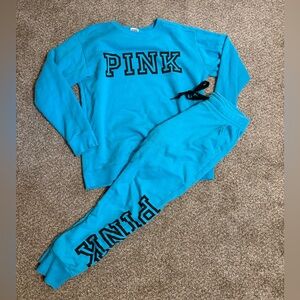 Pink Victoria Secret sweater jogger pant set